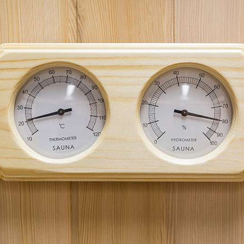 Infrarotkabine und Saunakombination / Infrarotsauna für 6 Personen - mit 14 Stück Tiefenwärmestrahler Thermometer