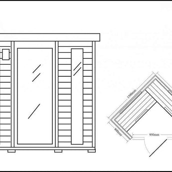 Luxus Infrarotkabine - Wärmekabine / Infrarotsauna mit Tiefenwärmestrahler für 4 Personen