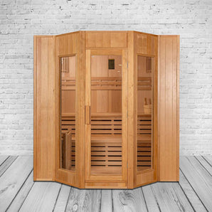 Luxus finnische Sauna für 4-5 Personen mit Harvia Saunaofen 8000 Watt