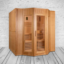 Laden Sie das Bild in den Galerie-Viewer, Luxus finnische Sauna für 4-5 Personen mit Harvia Saunaofen 8000 Watt