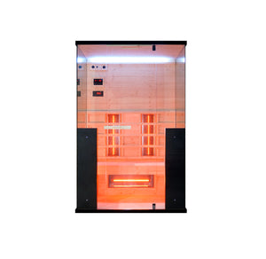 Infrarotkabine 125 x 100 x 190 cm für 2 Personen aus Fichtenholz mit 5 Vollspektrumstrahler