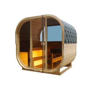 Design Outdoor Sauna für 6 Personen inkl. Saunaofen 8 kW und komplettem Zubehör