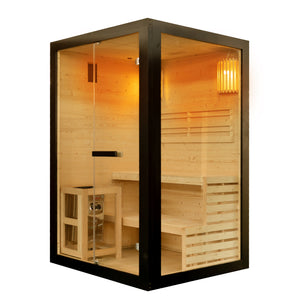 Finnische Sauna für 2 Personen aus Fichten-Holz