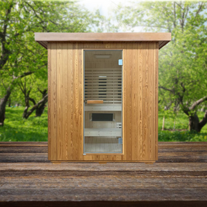 Outdoor Sauna & Infrarotkabine: Genussvolle Entspannung im Thermo-Fichtenholz Ambiente, Maße 171,5 x 151,5 x 200,2 cm