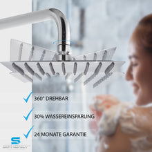 Laden Sie das Bild in den Galerie-Viewer, Edelstahl Regendusche - Duschkopf - Einbauduschkopf - Kopfbrause - Regenbrause mit Anti-Kalk-Düse