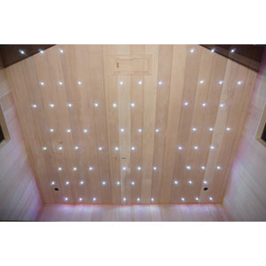 Infrarotkabine 180 x 150 x 195 cm für 2 Personen | Mit 14 Carbon Heizplatten und Sternenlicht