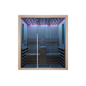Infrarotkabine 180 x 150 x 195 cm für 2 Personen | Mit 14 Carbon Heizplatten und Sternenlicht