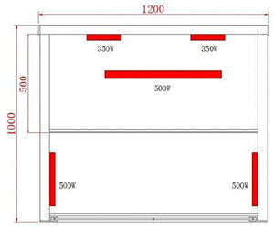 Infrarotkabine | Wärmekabine 120 x 100 x 195 cm für 2 Personen | Mit 5 Vollspektrumstrahler | Mit ergonomischer Rückenlehne