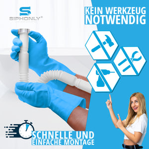 Flexibler Ablaufschlauch 1 1/4" | Siphon für Waschbecken | Röhrensiphon aus Kunststoff | 5/4"- Ø 32 mm