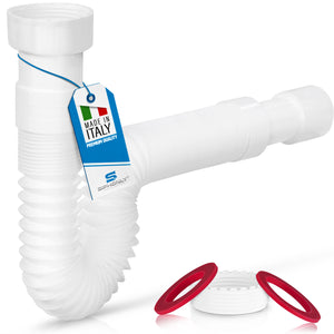 Flexibler Universal Ablaufschlauch für Küche und Bad | inkl. Adapter von 5/4" auf 6/4"