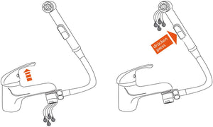 Waschbeckenbrause | Duschkopf | Friseurdusche | WC-Dusche inkl. Schlauch und Adapter | Handbrause mit Stoppfunktion | Inkl. Wandhalterung für Brause