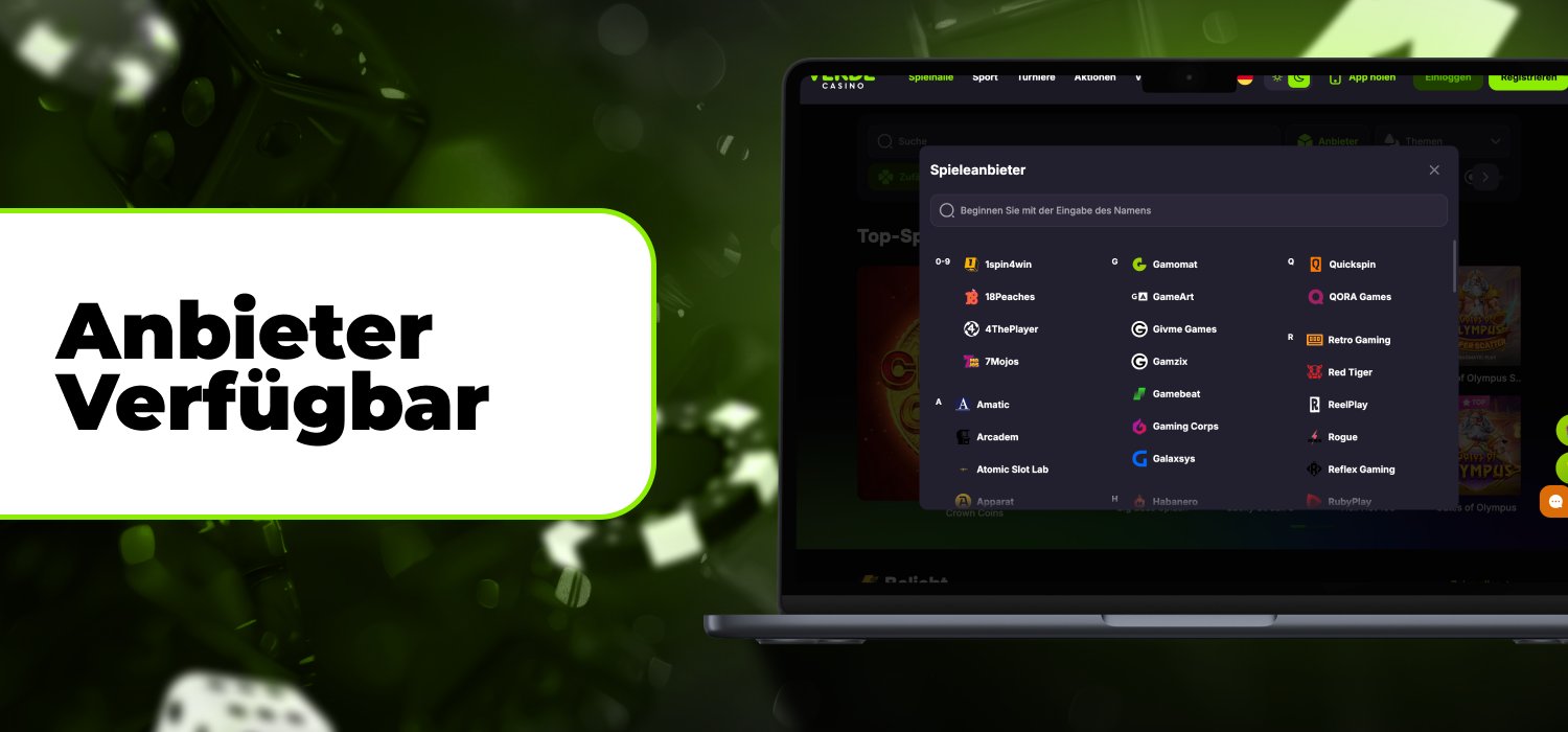 Anbieter von Spielen bei Verde Casino