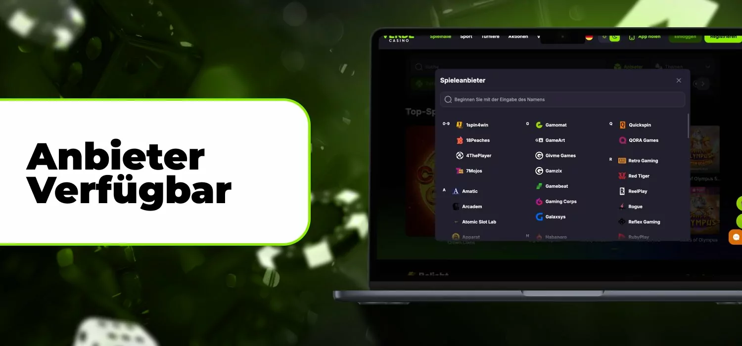 Anbieter von Spielen bei Verde Casino
